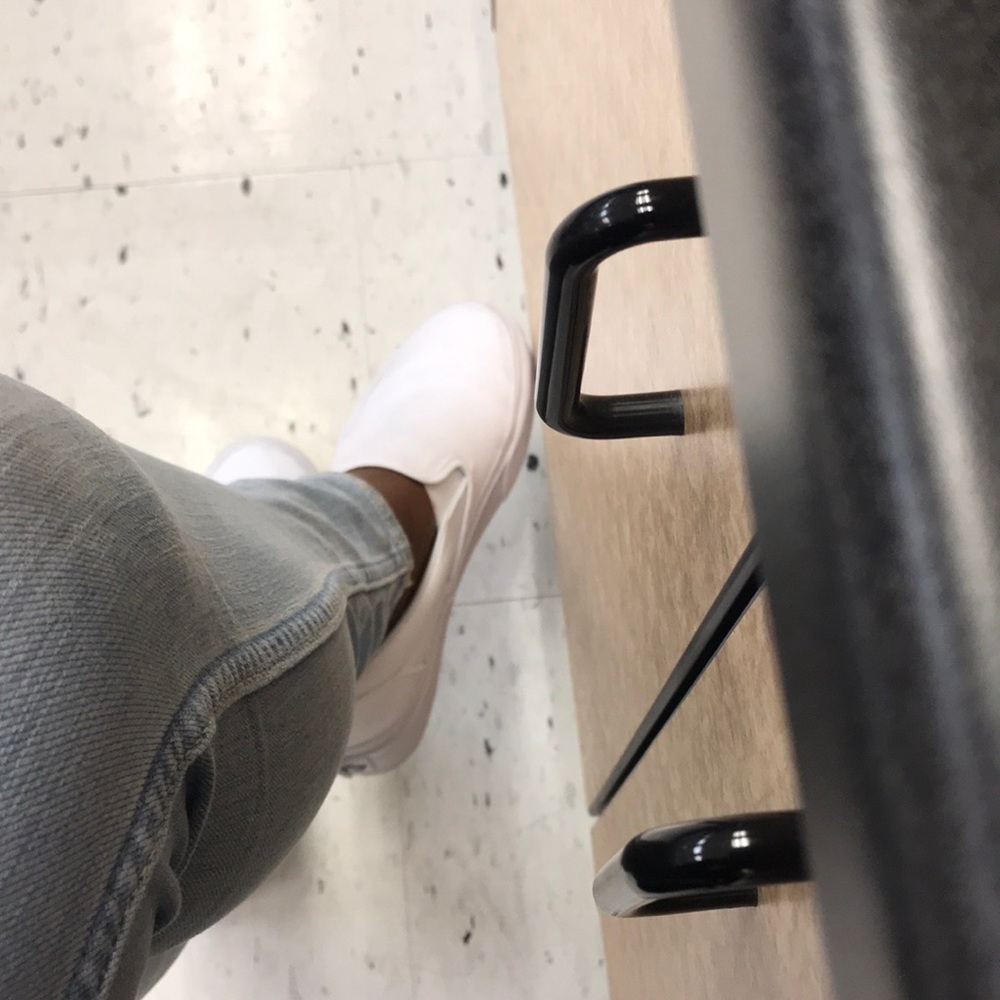 White Slip-on Vans